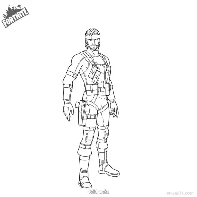 Free printable Solid Snake 02 Coloring Page - Free PDF Printable Fortnite Coloring Sheets coloring page